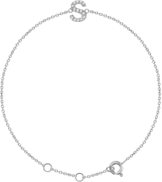 652689 Bracelet Set 14K White Initial S Natural Diamond Round 1 Mm I1, H+ 0.05 Ctw 6-7 In Polished .05 Ctw Natural Diamond Initial Bracelet