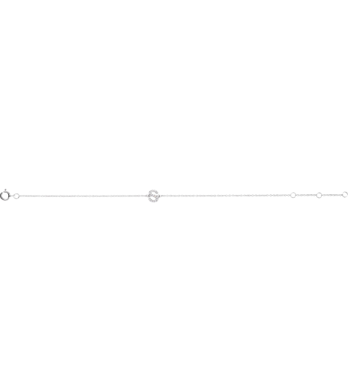 652689 Bracelet Set 14K White Initial S Natural Diamond Round 1 Mm I1, H+ 0.05 Ctw 6-7 In Polished .05 Ctw Natural Diamond Initial Bracelet