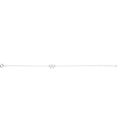 652689 Bracelet Set 14K White Initial W Natural Diamond Round 1.1 Mm I1, H+ 0.07 Ctw 6-7 In Polished .07 Ctw Natural Diamond Initial Bracelet