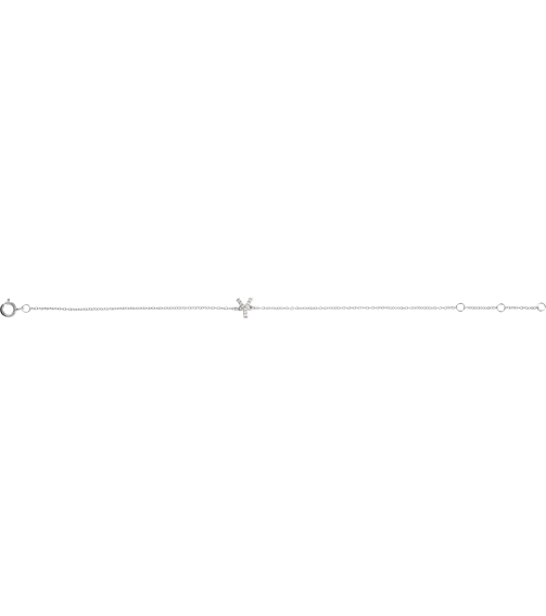652689 Bracelet Set 14K White Initial Y Natural Diamond Round 1 Mm I1, H+ 0.04 Ctw 6-7 In Polished .04 Ctw Natural Diamond Initial Bracelet