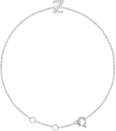 652689 Bracelet Set 14K White Initial Z Natural Diamond Round 1 Mm I1, H+ 0.06 Ctw 6-7 In Polished .06 Ctw Natural Diamond Initial Bracelet
