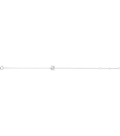 652689 Bracelet Set 14K White Initial Z Natural Diamond Round 1 Mm I1, H+ 0.06 Ctw 6-7 In Polished .06 Ctw Natural Diamond Initial Bracelet
