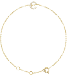 652689 Bracelet Set 14K Yellow Initial C Natural Diamond Round .9 Mm I1, H+ 0.04 Ctw 6-7 In Polished .04 Ctw Natural Diamond Initial Bracelet