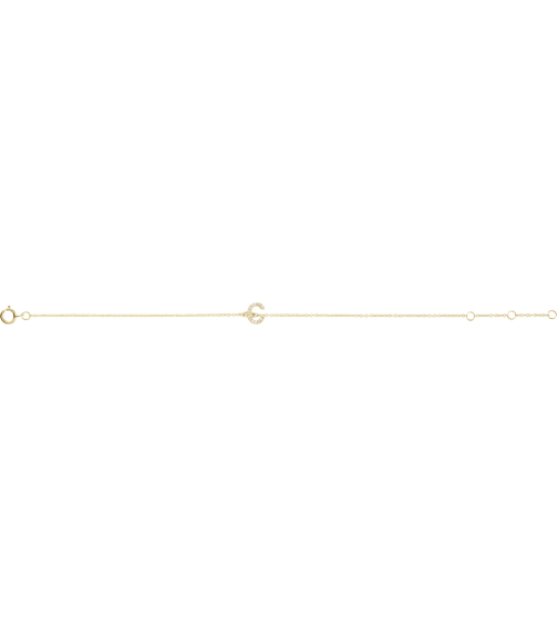 652689 Bracelet Set 14K Yellow Initial C Natural Diamond Round .9 Mm I1, H+ 0.04 Ctw 6-7 In Polished .04 Ctw Natural Diamond Initial Bracelet