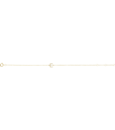 652689 Bracelet Set 14K Yellow Initial E Natural Diamond Round .9 Mm I1, H+ 0.06 Ctw 6-7 In Polished .06 Ctw Natural Diamond Initial Bracelet