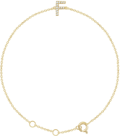 652689 Bracelet Set 14K Yellow Initial F Natural Diamond Round .9 Mm I1, H+ 0.05 Ctw 6-7 In Polished .05 Ctw Natural Diamond Initial Bracelet