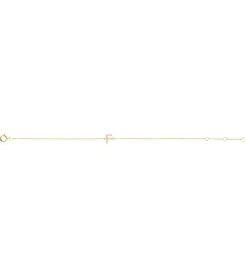 652689 Bracelet Set 14K Yellow Initial F Natural Diamond Round .9 Mm I1, H+ 0.05 Ctw 6-7 In Polished .05 Ctw Natural Diamond Initial Bracelet