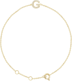 652689 Bracelet Set 14K Yellow Initial G Natural Diamond Round .8 Mm I1, H+ 0.05 Ctw 6-7 In Polished .05 Ctw Natural Diamond Initial Bracelet