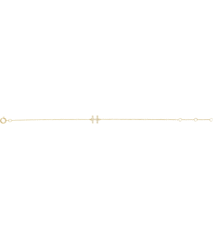 652689 Bracelet Set 14K Yellow Initial H Natural Diamond Round .9 Mm I1, H+ 0.06 Ctw 6-7 In Polished .06 Ctw Natural Diamond Initial Bracelet