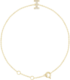 652689 Bracelet Set 14K Yellow Initial I Natural Diamond Round 1 Mm I1, H+ 0.05 Ctw 6-7 In Polished .05 Ctw Natural Diamond Initial Bracelet