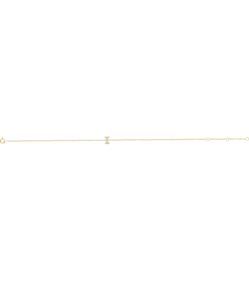 652689 Bracelet Set 14K Yellow Initial I Natural Diamond Round 1 Mm I1, H+ 0.05 Ctw 6-7 In Polished .05 Ctw Natural Diamond Initial Bracelet