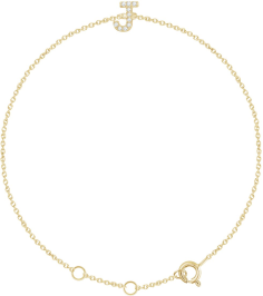 652689 Bracelet Set 14K Yellow Initial J Natural Diamond Round 1 Mm I1, H+ 0.05 Ctw 6-7 In Polished .05 Ctw Natural Diamond Initial Bracelet