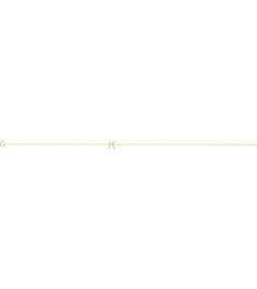 652689 Bracelet Set 14K Yellow Initial K Natural Diamond Round .9 Mm I1, H+ 0.05 Ctw 6-7 In Polished .05 Ctw Natural Diamond Initial Bracelet