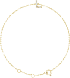 652689 Bracelet Set 14K Yellow Initial L Natural Diamond Round .9 Mm I1, H+ 0.04 Ctw 6-7 In Polished .04 Ctw Natural Diamond Initial Bracelet