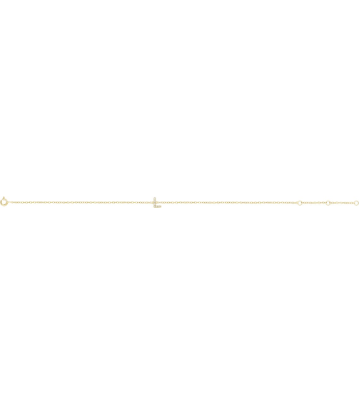 652689 Bracelet Set 14K Yellow Initial L Natural Diamond Round .9 Mm I1, H+ 0.04 Ctw 6-7 In Polished .04 Ctw Natural Diamond Initial Bracelet