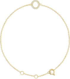 652689 Bracelet Set 14K Yellow Initial O Natural Diamond Round .9 Mm I1, H+ 0.06 Ctw 6-7 In Polished .06 Ctw Natural Diamond Initial Bracelet