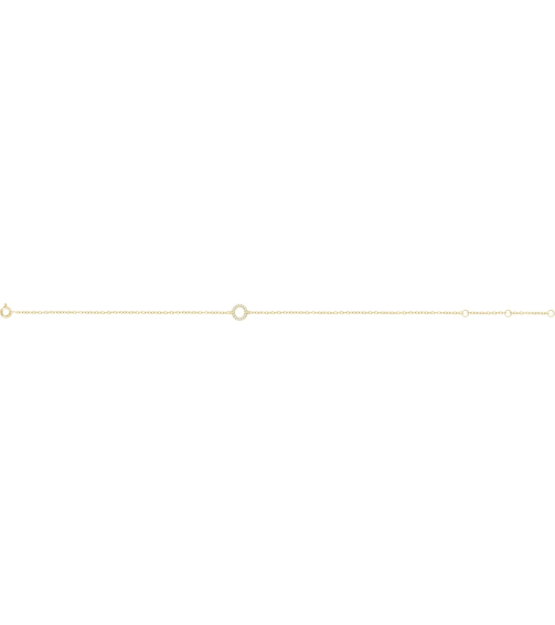 652689 Bracelet Set 14K Yellow Initial O Natural Diamond Round .9 Mm I1, H+ 0.06 Ctw 6-7 In Polished .06 Ctw Natural Diamond Initial Bracelet
