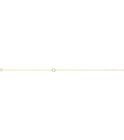 652689 Bracelet Set 14K Yellow Initial Q Natural Diamond Round .9 Mm I1, H+ 0.07 Ctw 6-7 In Polished .07 Ctw Natural Diamond Initial Bracelet