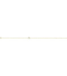 652689 Bracelet Set 14K Yellow Initial R Natural Diamond Round .9 Mm I1, H+ 0.06 Ctw 6-7 In Polished .06 Ctw Natural Diamond Initial Bracelet