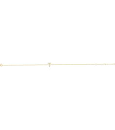 652689 Bracelet Set 14K Yellow Initial T Natural Diamond Round 1 Mm I1, H+ 0.05 Ctw 6-7 In Polished .05 Ctw Natural Diamond Initial Bracelet