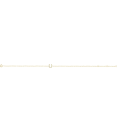 652689 Bracelet Set 14K Yellow Initial U Natural Diamond Round .9 Mm I1, H+ 0.05 Ctw 6-7 In Polished .05 Ctw Natural Diamond Initial Bracelet