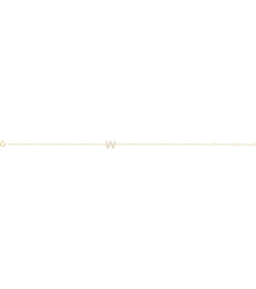 652689 Bracelet Set 14K Yellow Initial W Natural Diamond Round 1.1 Mm I1, H+ 0.07 Ctw 6-7 In Polished .07 Ctw Natural Diamond Initial Bracelet