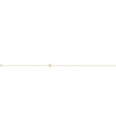 652689 Bracelet Set 14K Yellow Initial X Natural Diamond Round .8 Mm I1, H+ 0.04 Ctw 6-7 In Polished .04 Ctw Natural Diamond Initial Bracelet