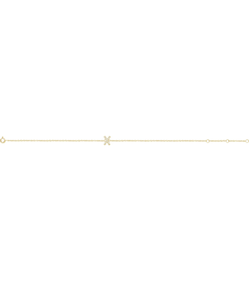 652689 Bracelet Set 14K Yellow Initial X Natural Diamond Round .8 Mm I1, H+ 0.04 Ctw 6-7 In Polished .04 Ctw Natural Diamond Initial Bracelet