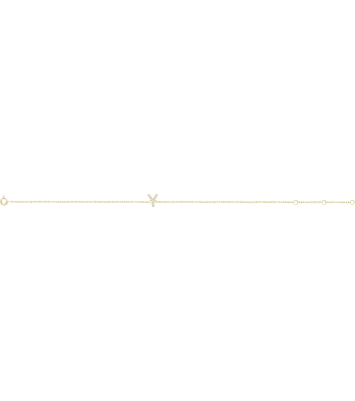 652689 Bracelet Set 14K Yellow Initial Y Natural Diamond Round 1 Mm I1, H+ 0.04 Ctw 6-7 In Polished .04 Ctw Natural Diamond Initial Bracelet