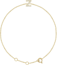 652689 Bracelet Set 14K Yellow Initial Z Natural Diamond Round 1 Mm I1, H+ 0.06 Ctw 6-7 In Polished .06 Ctw Natural Diamond Initial Bracelet