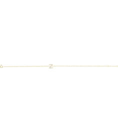 652689 Bracelet Set 14K Yellow Initial Z Natural Diamond Round 1 Mm I1, H+ 0.06 Ctw 6-7 In Polished .06 Ctw Natural Diamond Initial Bracelet