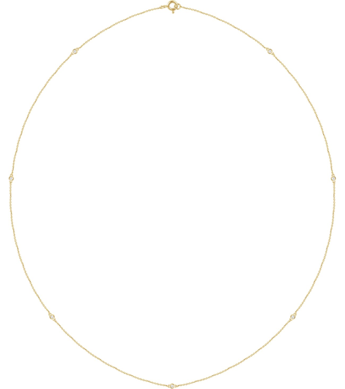 68577 Set 14K Yellow 7-Stone Natural Diamond 2Mm 14 Ctw I1, H+ Each Polished 14 Ctw Natural Diamond Necklace