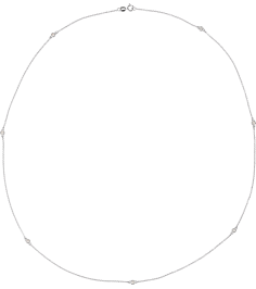 68577 Set Sterling Silver 7-Stone Natural Diamond 2Mm 14 Ctw I1, H+ Each Polished 14 Ctw Natural Diamond Necklace