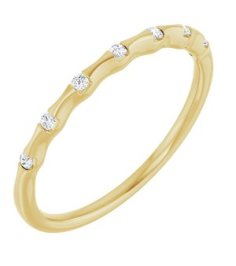652976 Ring Set 14K Yellow Natural Diamond Round 1.3 Mm Polished .06 Ctw Natural Diamond Stackable Ring