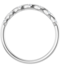 652976 Ring Set 14K White Natural Diamond Round 1.3 Mm Polished .06 Ctw Natural Diamond Stackable Ring