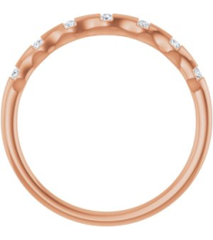652976 Ring Set 14K Rose Natural Diamond Round 1.3 Mm Polished .06 Ctw Natural Diamond Stackable Ring