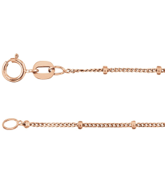 Ch228 14K Rose Curb 1 Mm 20 In Spring Ring Polished Beaded Curb Chain