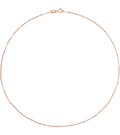 Ch228 14K Rose Curb 1 Mm 20 In Spring Ring Polished Beaded Curb Chain
