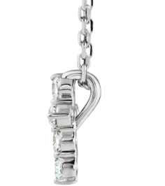 R42359 Necklace Set 14K White Round Natural Diamond 8.7 X 6.6 Mm 1.8Mm 16 Ctw I1, G-H 16-18 In Polished 16 Ctw Natural Diamond Cross Necklace