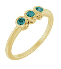 71996 Ring Set 14K Yellow Natural Alexandrite Round 2.5 Mm Polished Natural Alexandrite 3-Stone Ring