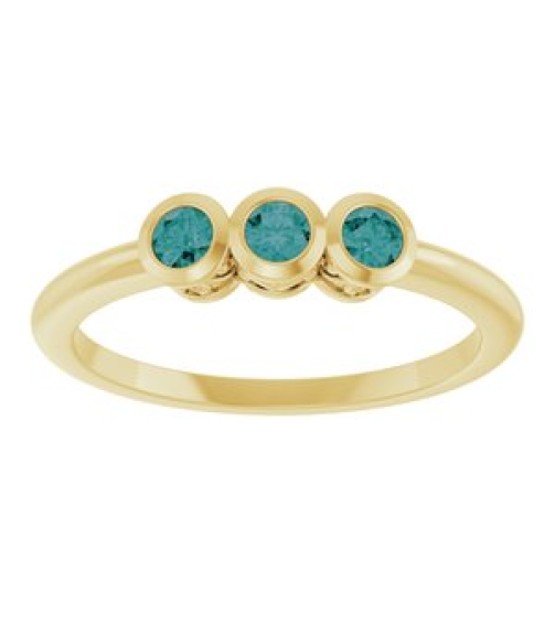 71996 Ring Set 14K Yellow Natural Alexandrite Round 2.5 Mm Polished Natural Alexandrite 3-Stone Ring
