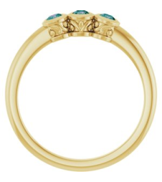 71996 Ring Set 14K Yellow Natural Alexandrite Round 2.5 Mm Polished Natural Alexandrite 3-Stone Ring
