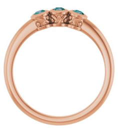 71996 Ring Set 14K Rose Natural Alexandrite Round 2.5 Mm Polished Natural Alexandrite 3-Stone Ring