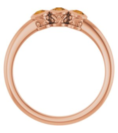 71996 Ring Set 14K Rose Natural Citrine Round 2.5 Mm Polished Natural Citrine 3-Stone Ring
