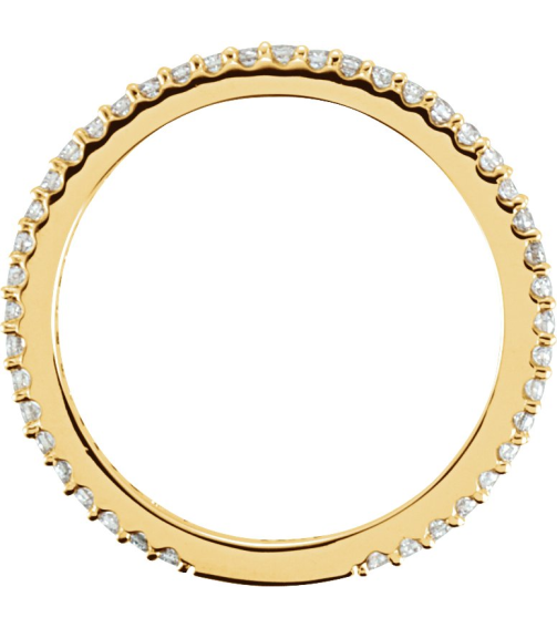 67401 Ring Set 14K Yellow 4 Natural Diamond Round 1.2 Mm I1, H+ 13 Ctw Polished 13 Ctw Natural Diamond Stackable Ring