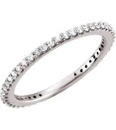 67401 Ring Set 14K White 4 Natural Diamond Round 1.2 Mm I1, H+ 13 Ctw Polished 13 Ctw Natural Diamond Stackable Ring