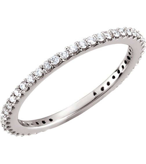 67401 Ring Set 14K White 4 Natural Diamond Round 1.2 Mm I1, H+ 13 Ctw Polished 13 Ctw Natural Diamond Stackable Ring