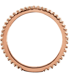 67401 Ring Set 14K Rose 6 Natural Diamond Round 1.2 Mm I1, H+ 13 Ctw Polished 13 Ctw Natural Diamond Stackable Ring