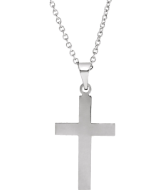 R4030 Necklace 14K White 18 X 12 Mm 18 In Polished Cross Necklace