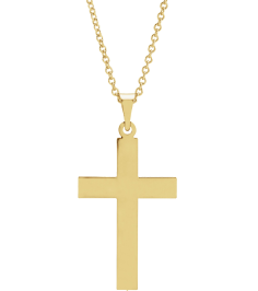 R4030 Necklace 14K Yellow 22 X 14 Mm 18 In Polished Cross Necklace